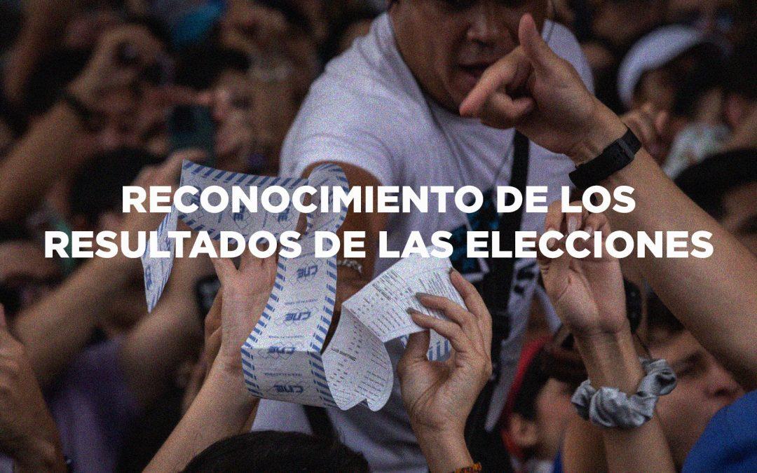 Reconocimiento de los resultados de las elecciones